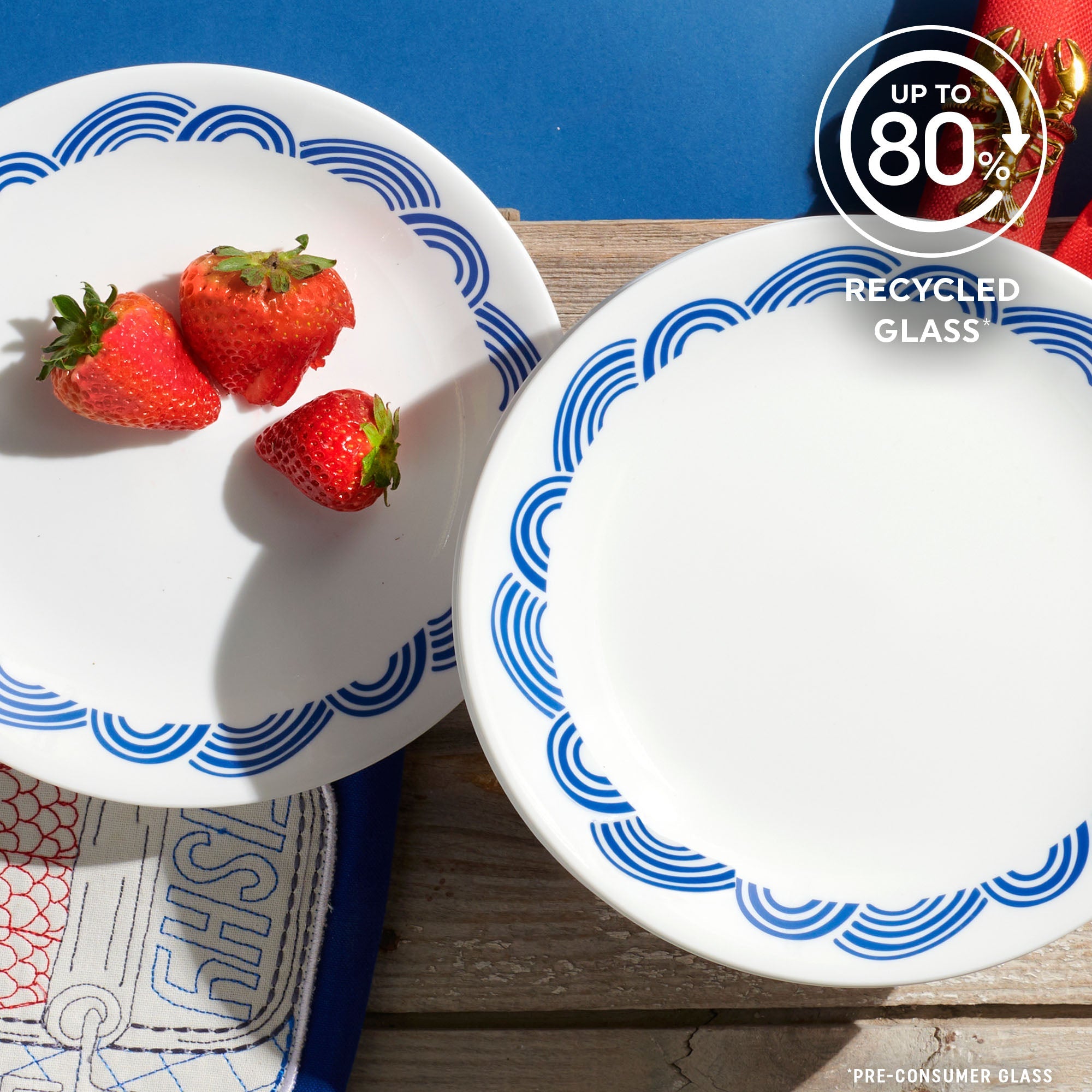 Corelle® Rolling Waves 8.5 Lunch Plate. 6-pack
