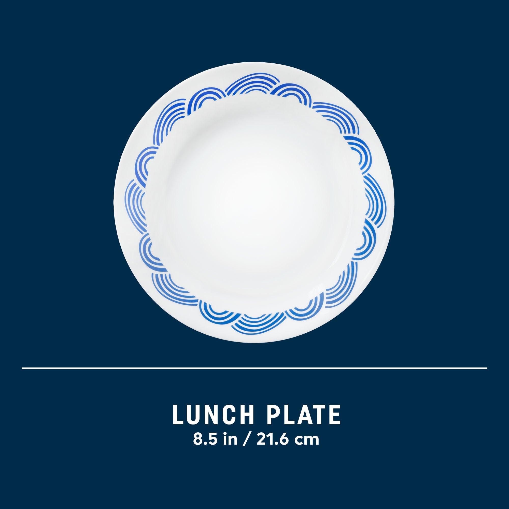 Corelle® Rolling Waves 8.5 Lunch Plate. 6-pack