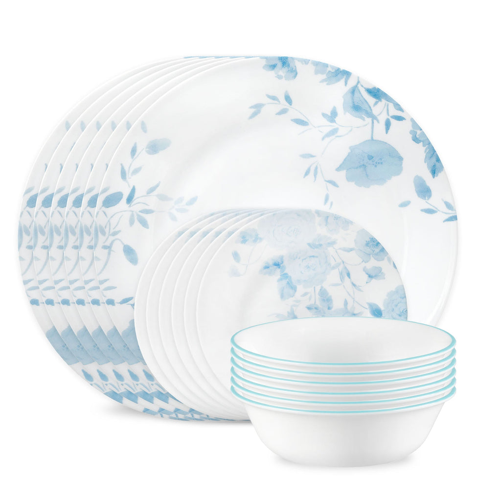 Corelle® Blue Bouquet 18-piece Dinnerware Set. Service for 6