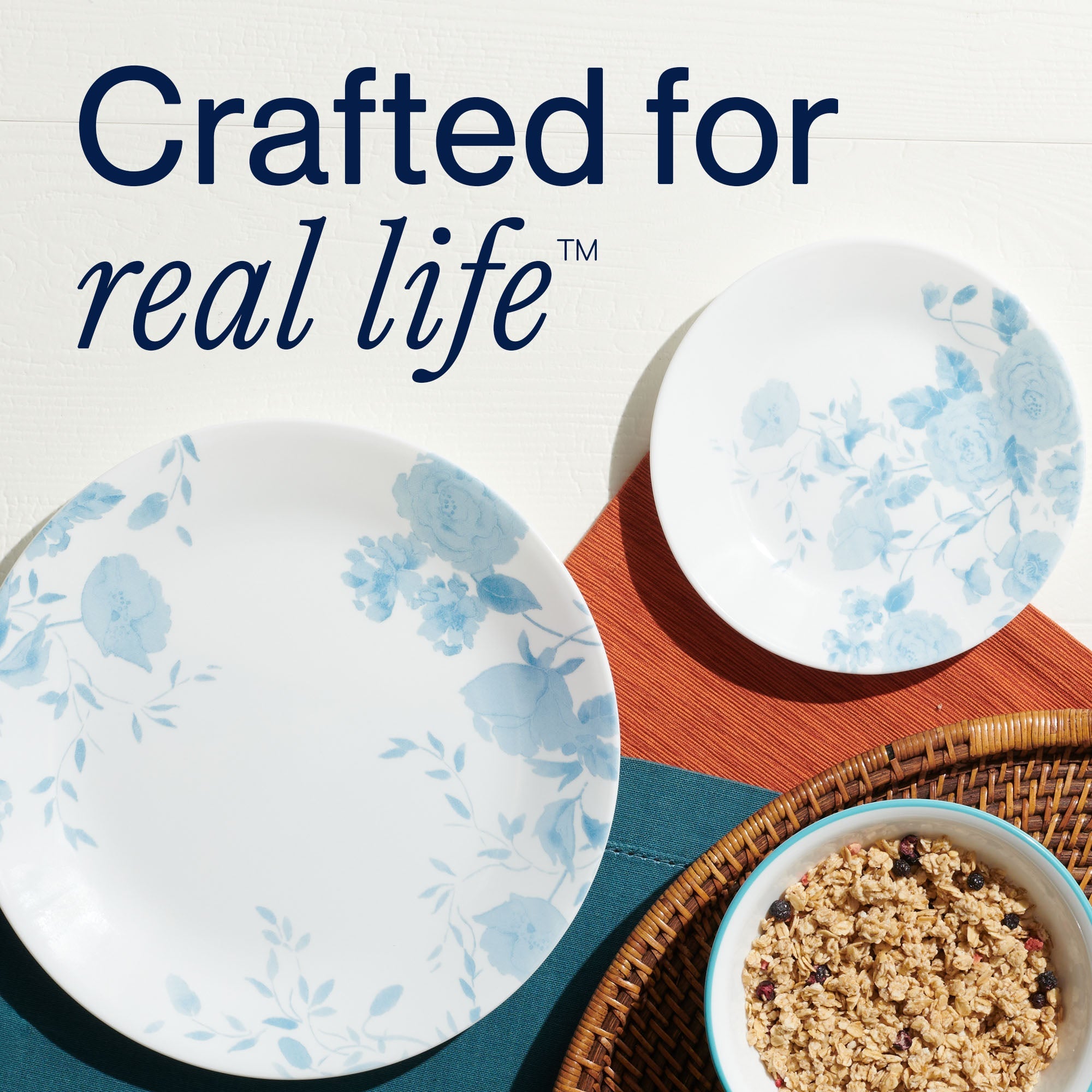 Corelle® Blue Bouquet 18-piece Dinnerware Set. Service for 6