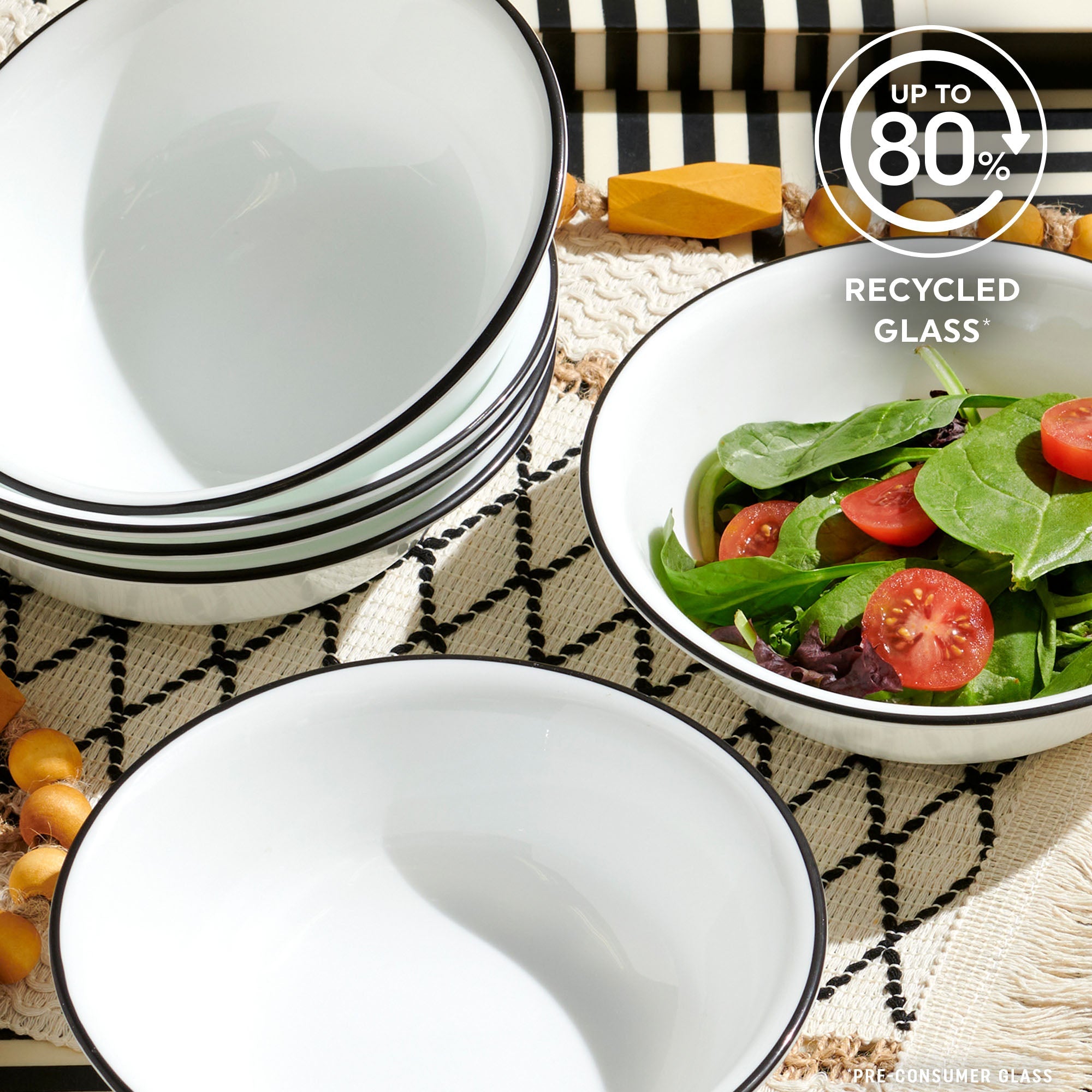 Corelle® Delicate Grid 18-piece Dinnerware Set. Service for 6