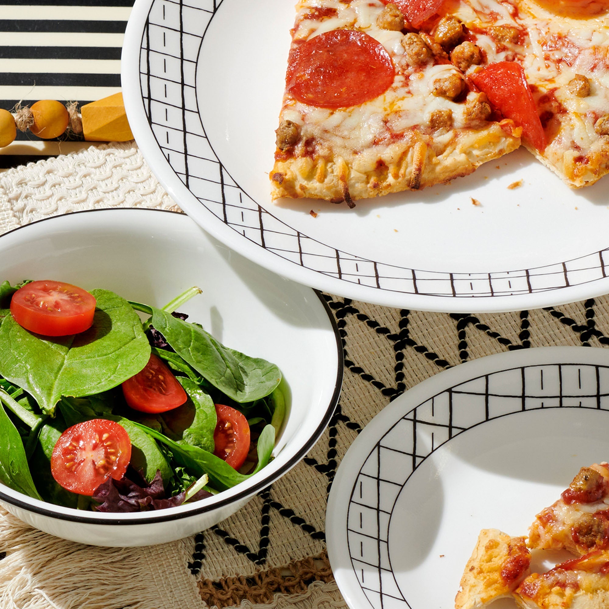 Corelle® Delicate Grid 18-piece Dinnerware Set. Service for 6