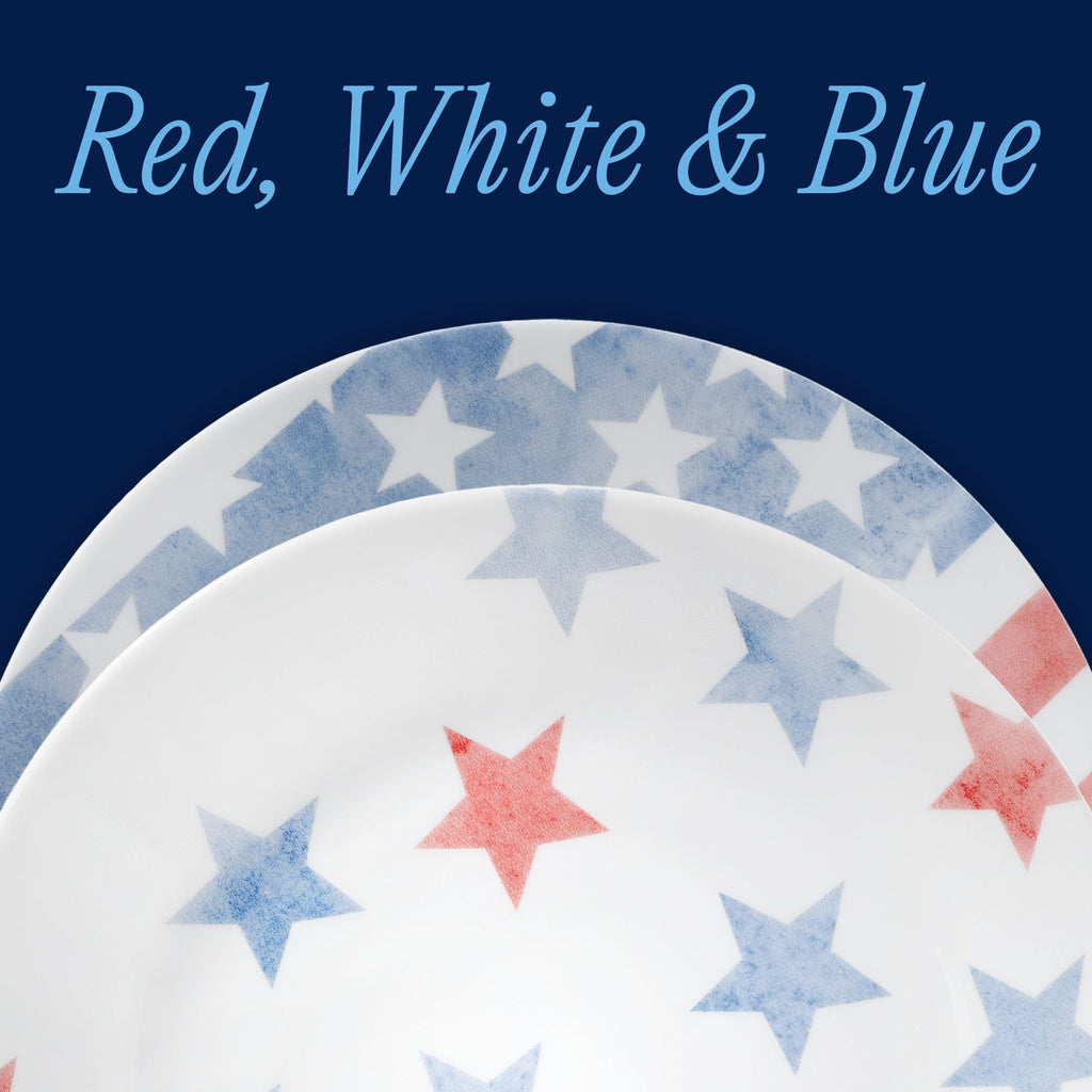 Corelle® Red. White. and Blue 8.5 Lunch Plate. 6-pack