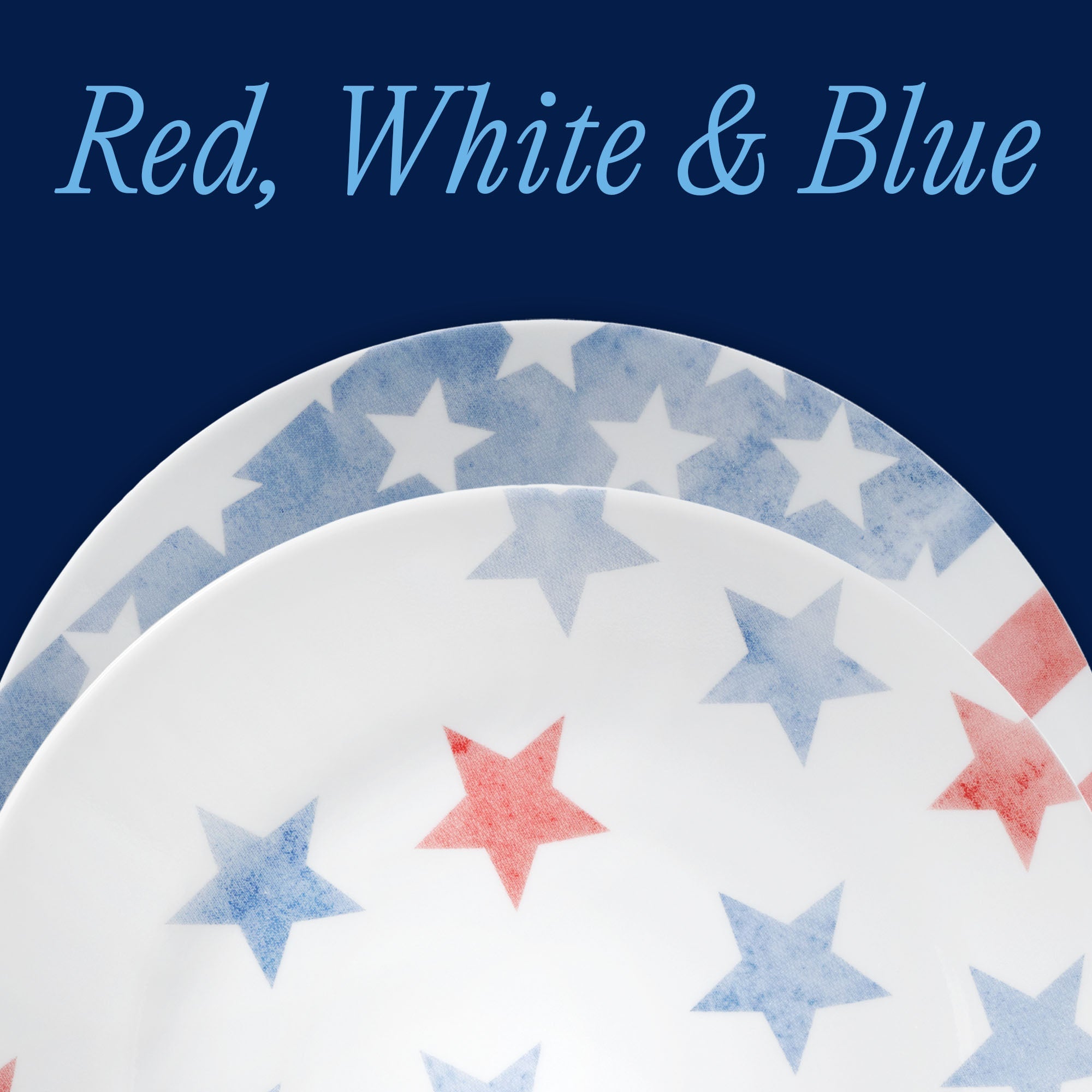 Corelle® Red. White. and Blue 8.5 Lunch Plate. 6-pack