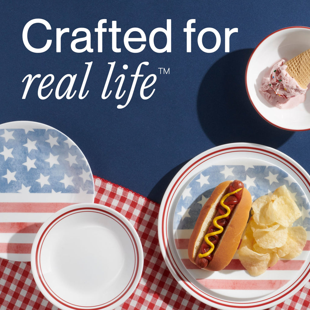 Corelle® Red. White. and Blue 8.5 Lunch Plate. 6-pack