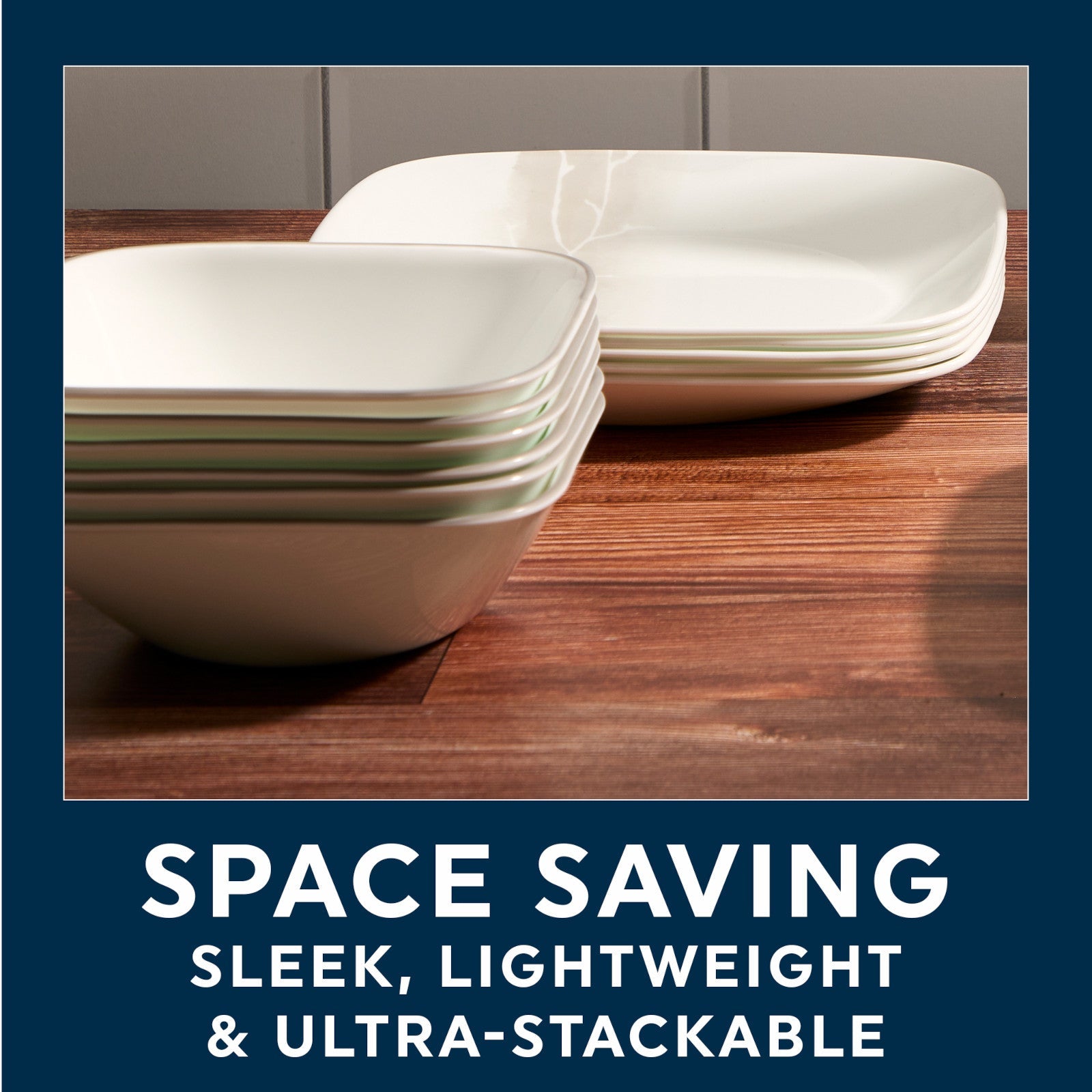 Corelle® Square Wandering Grove 18-piece Dinnerware Set. Service for 6